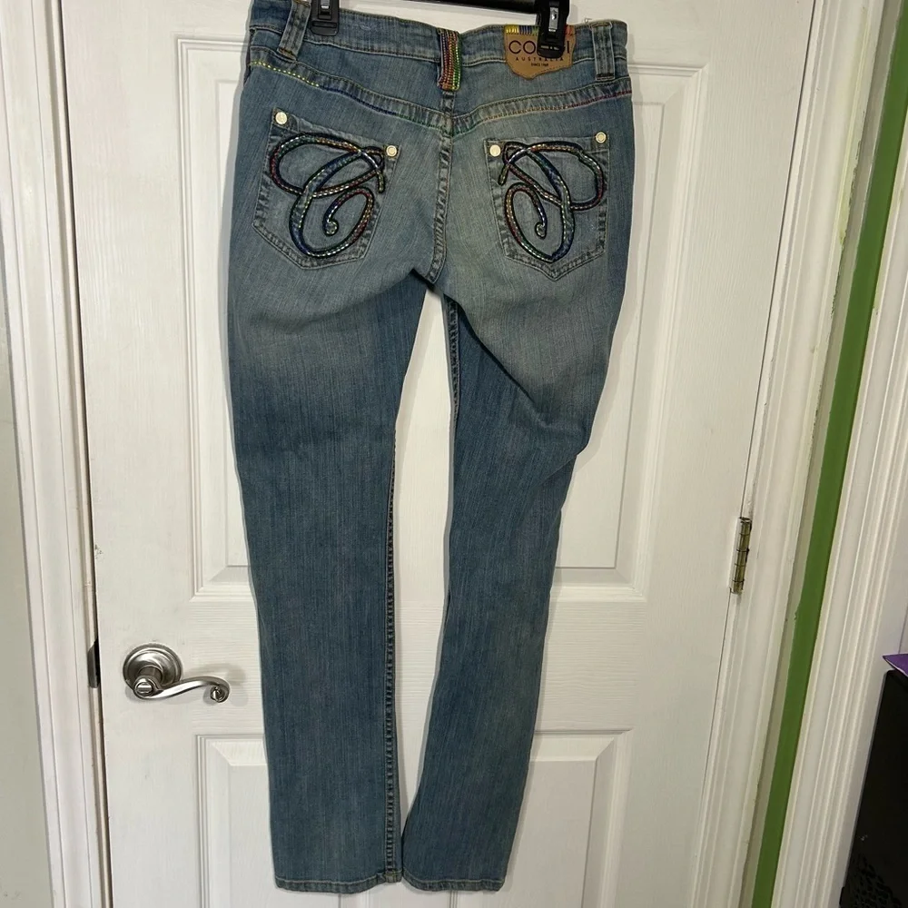 COOGI Australia Colorful embroidered womens denim jeans size 7/8. - Picture 6 of 16